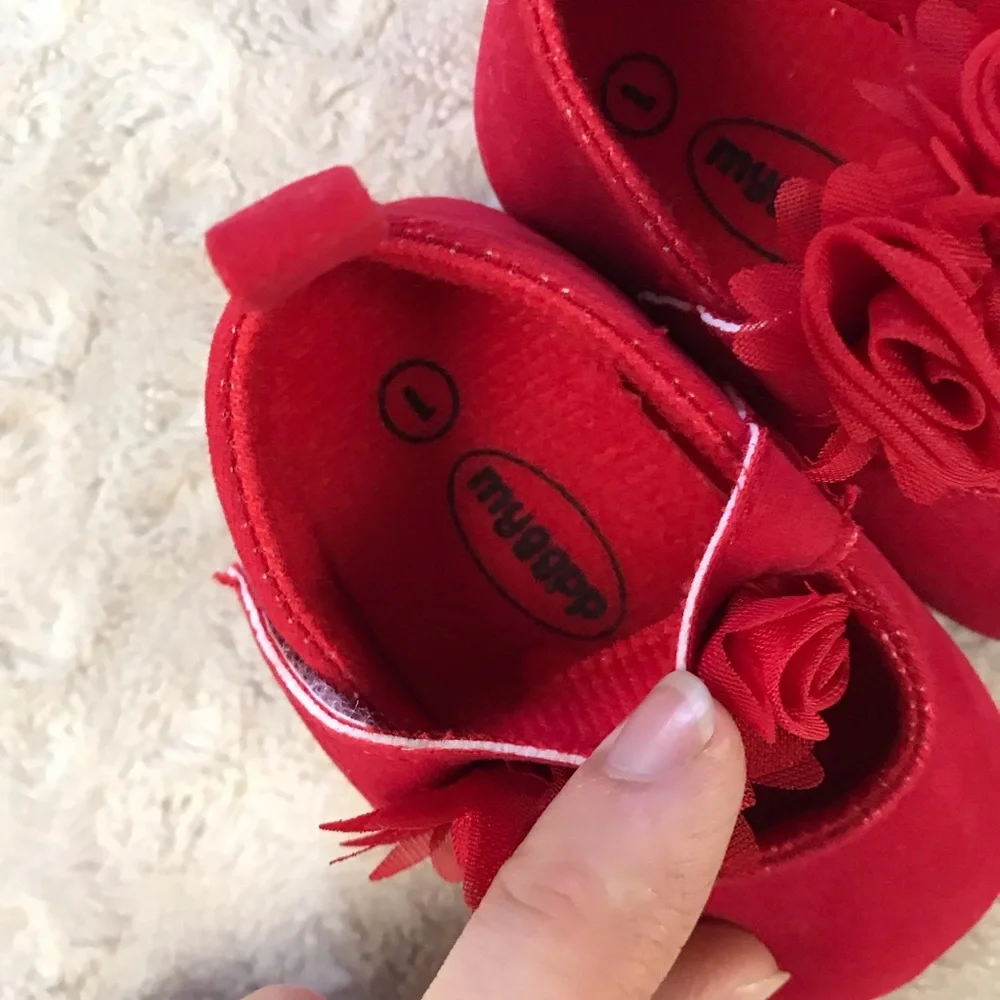 Myggpp Red Baby Girl Shoes Size 1